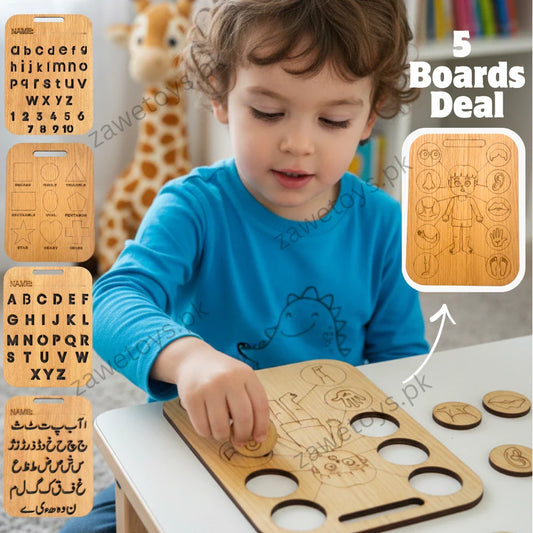 Wooden Learning Boards (pack of 5) Zawe Toys