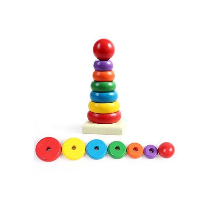 Wooden Rainbow Tower Small Kids Plaza