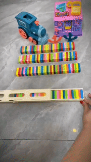 Kids Automatic Laying Domino Train Kicklo