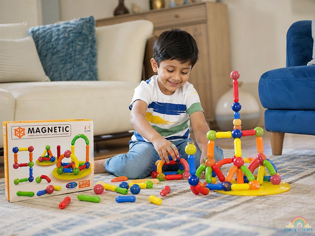 Magnetic Rods Construction Set – STEM Learning Toy for Kids Chotaymasters