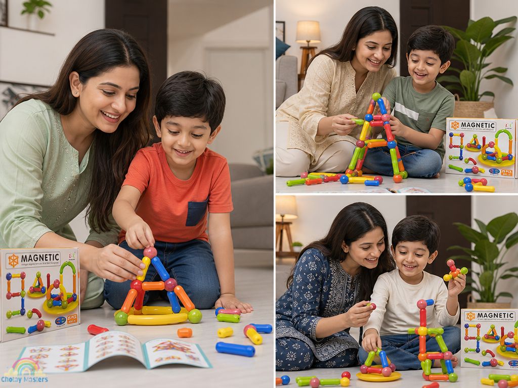 Magnetic Rods Construction Set – STEM Learning Toy for Kids Chotaymasters