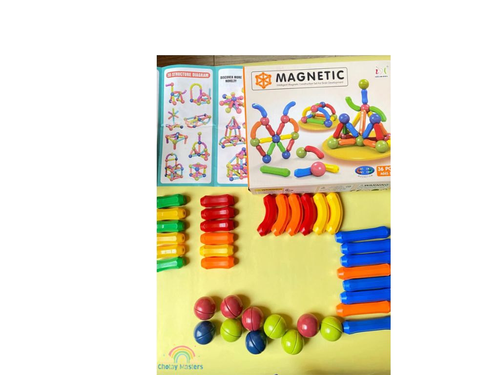 Magnetic Rods Construction Set – STEM Learning Toy for Kids Chotaymasters