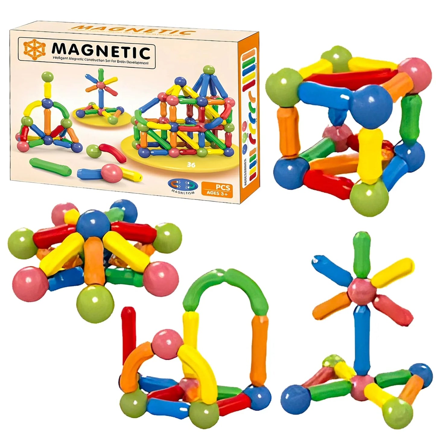 Magnetic Rods Construction Set – STEM Learning Toy for Kids Chotaymasters
