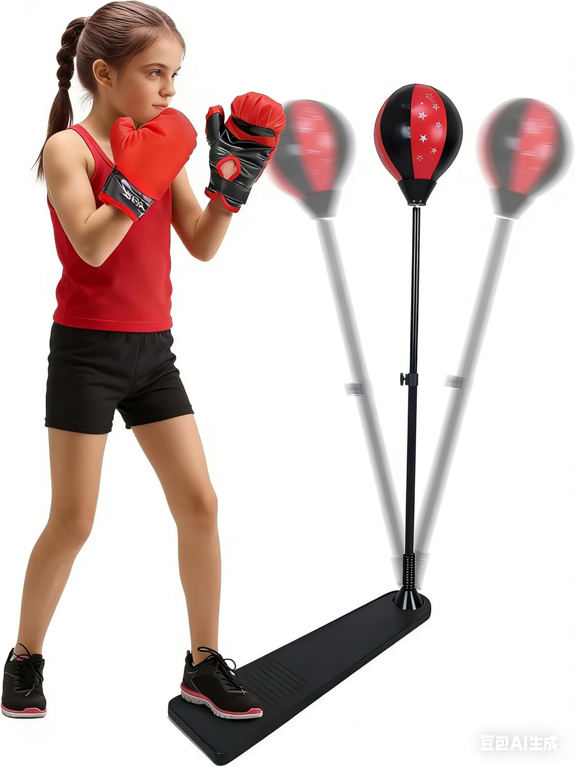 Kids Boxing Stand + Gloves & Pump With Height-Adjustable Topifye