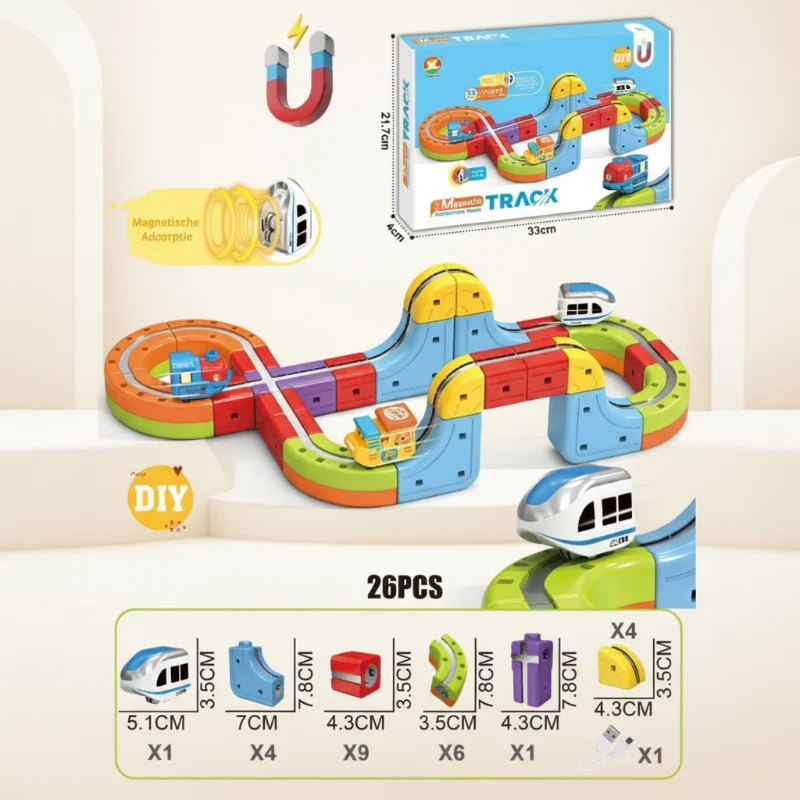 26Pcs DIY Magnetic Levitation Train Track Set LA