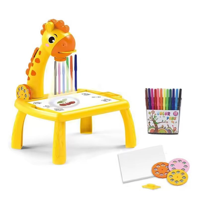 3-in-1 Giraffe LED Projector Drawing Table for Kids Nanhy Bachy