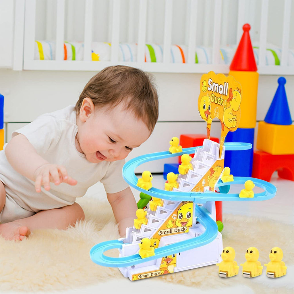 Duck Climbing Stairs Toy for Kids with Lights and Music Nanhy Bachy