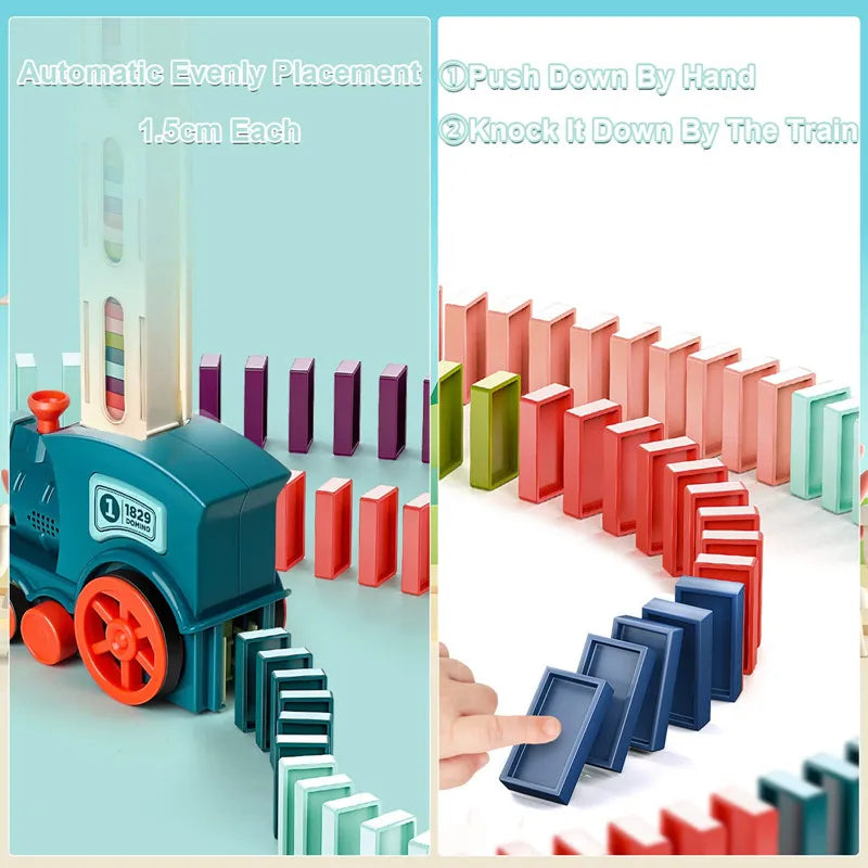 Kids Automatic Laying Domino Train Kicklo