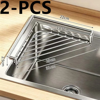 Stainless Steel Sink Corner Drain Rack Kicklo