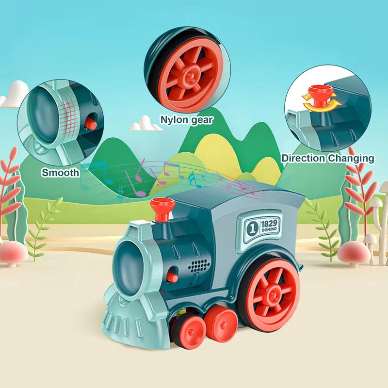 Kids Automatic Laying Domino Train Kicklo