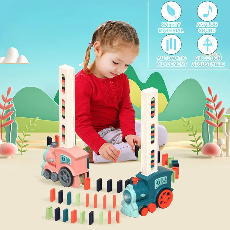 Kids Automatic Laying Domino Train Kicklo