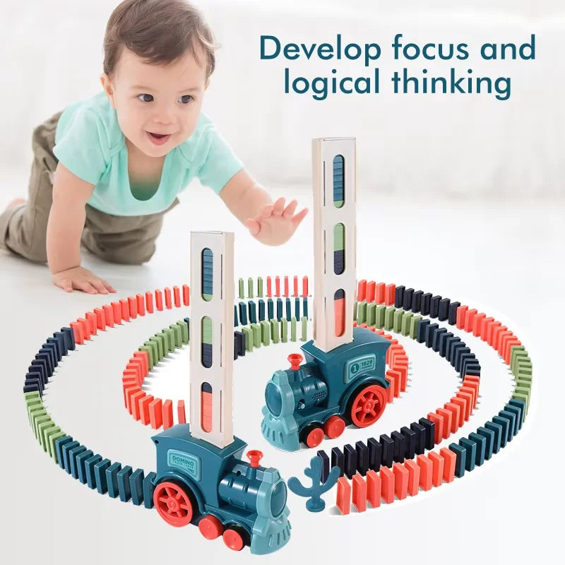Kids Automatic Laying Domino Train Kicklo