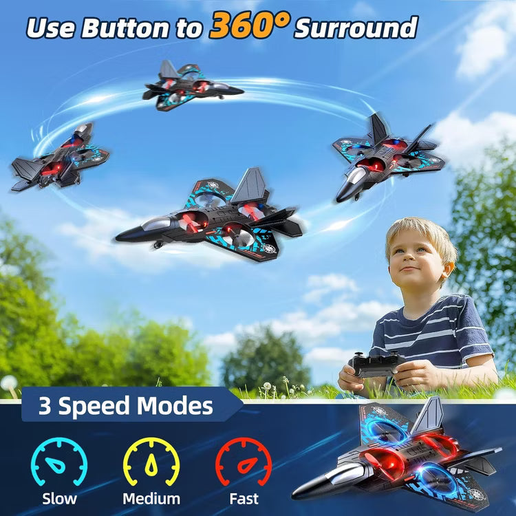 RC Fighter Jet Toy | 360° Flips | Remote Control Plane for Kids Baby Bloom
