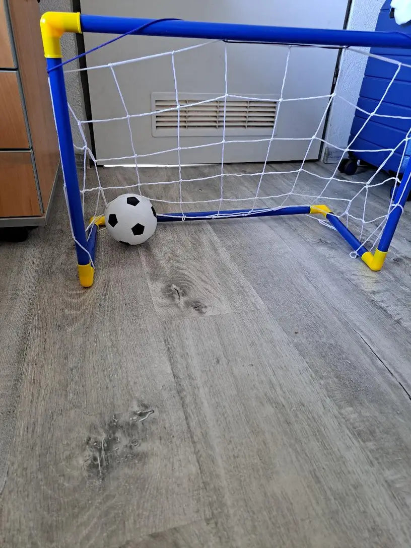 2 in 1 Kids Sports Set with Football Goal, Basketball Stand, 2 Balls & Pump Minimarvel
