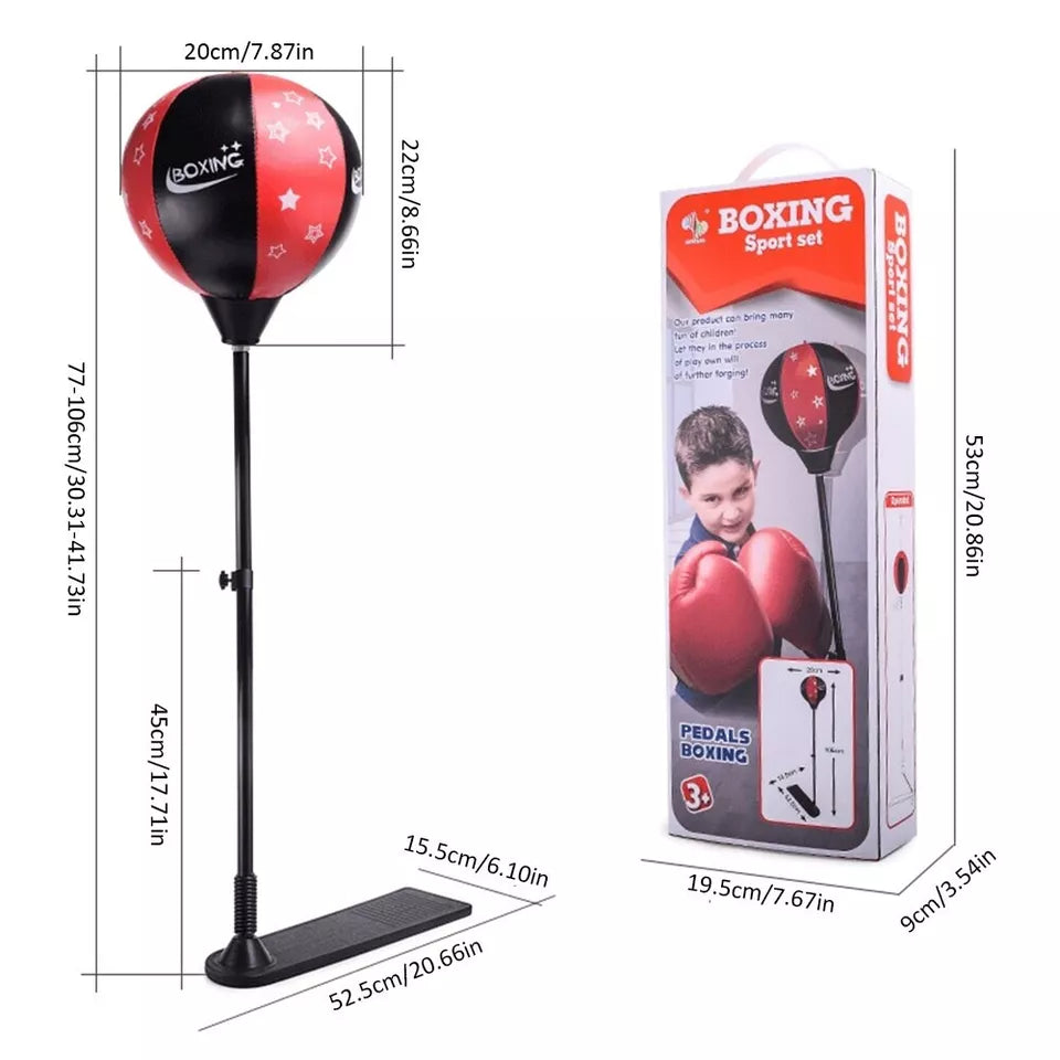 Kids Boxing Stand + Gloves & Pump With Height-Adjustable Topifye