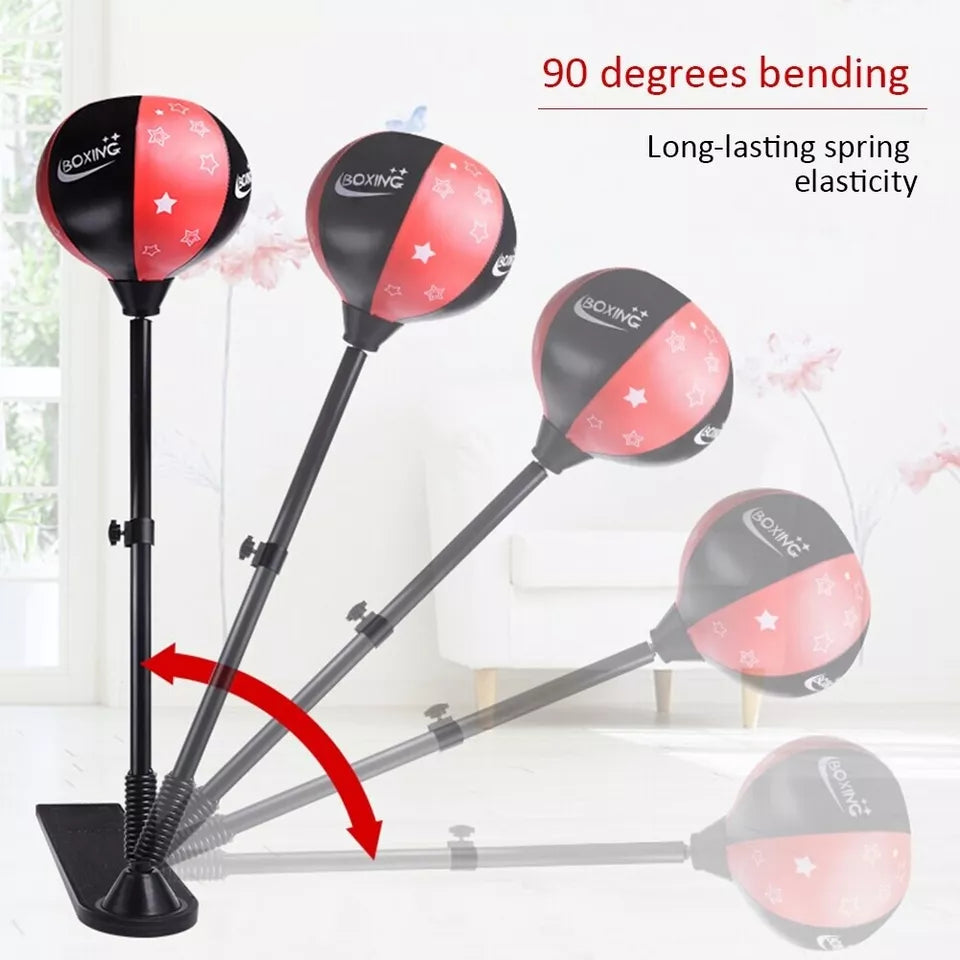 Kids Boxing Stand + Gloves & Pump With Height-Adjustable Topifye