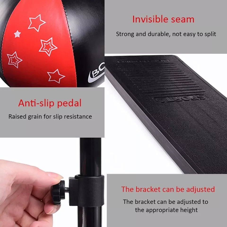 Kids Boxing Stand + Gloves & Pump With Height-Adjustable Topifye