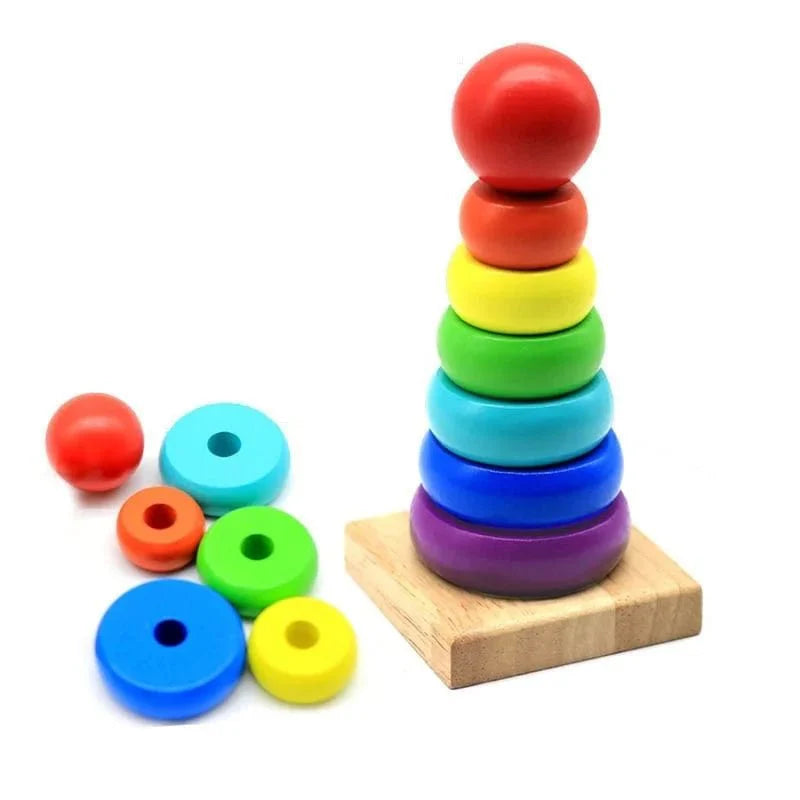 Wooden Rainbow Tower Small Kids Plaza